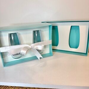 New in Box! Tiffany & Co. Crystal Glass Stemless Champagne Flute Glasses